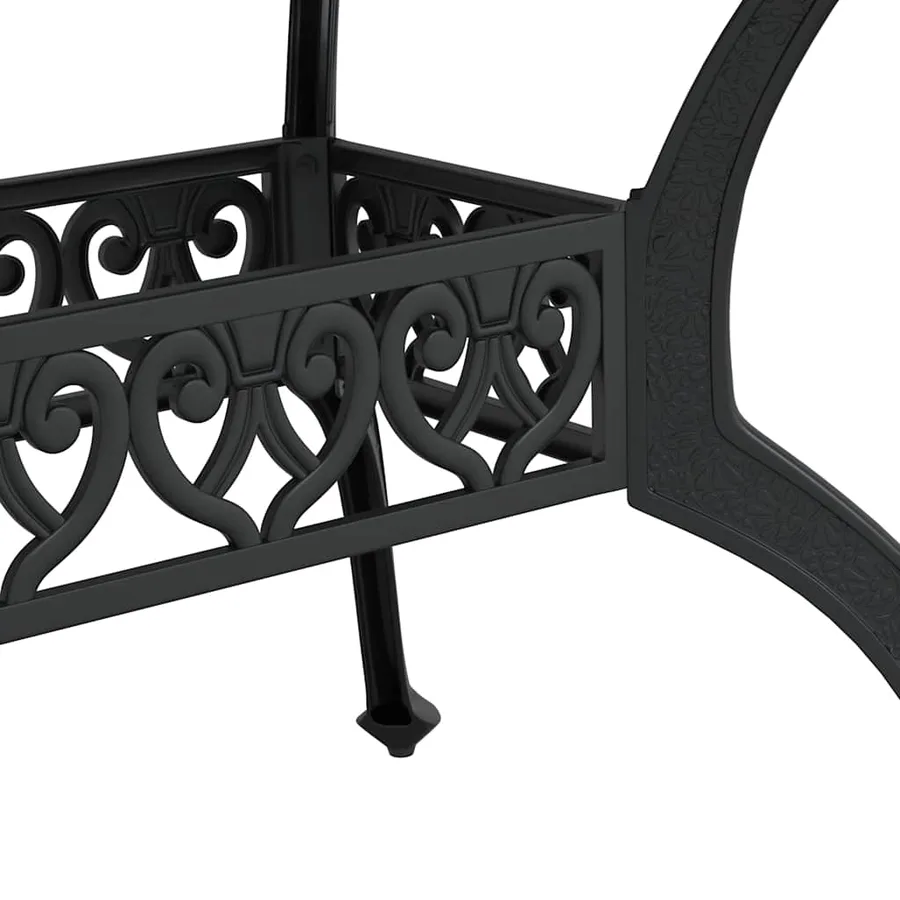 Ensemble à manger de jardin 5 pcs noir aluminium coulé - 5