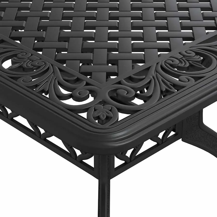Ensemble à manger de jardin 5 pcs noir aluminium coulé - 6