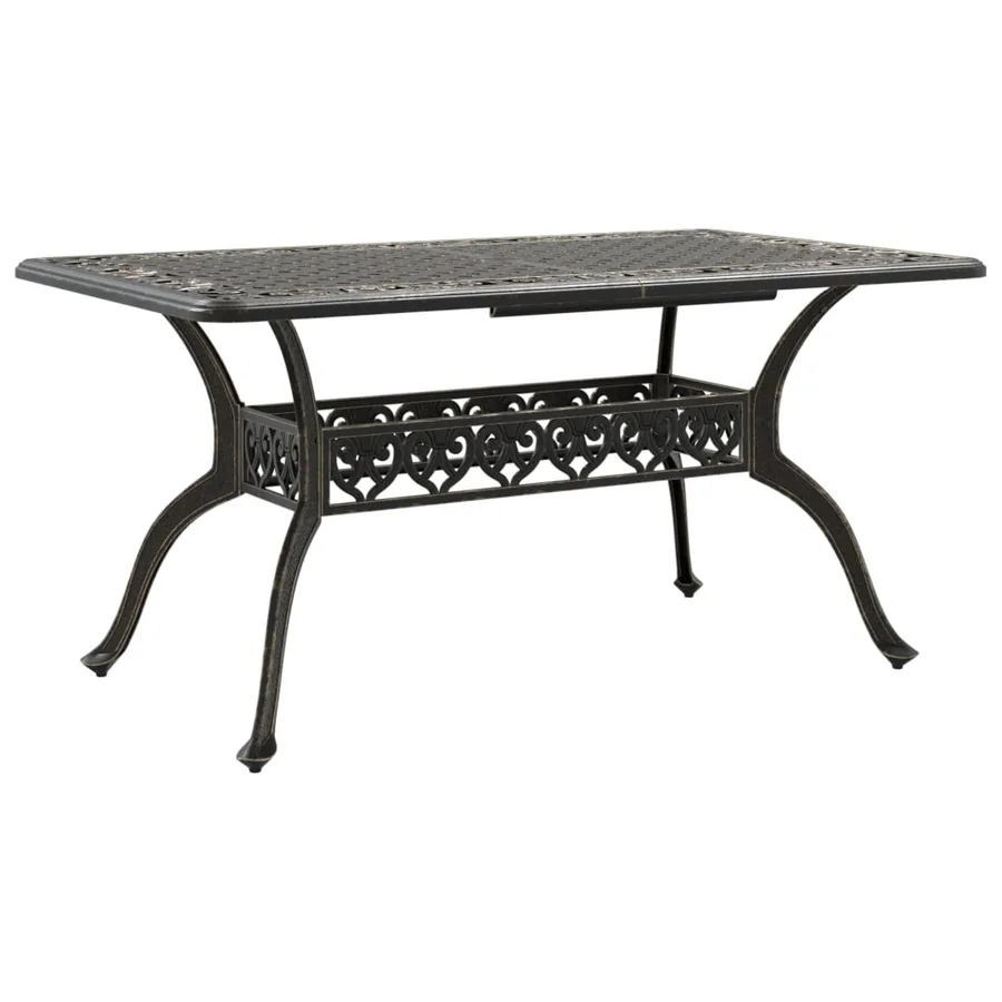Ensemble manger de jardin 5 pcs bronze aluminium coulé - 3