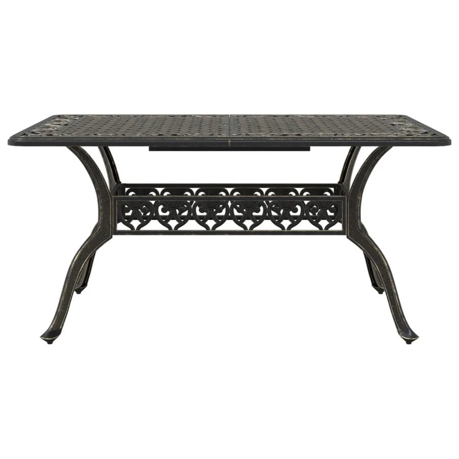 Ensemble manger de jardin 5 pcs bronze aluminium coulé - 4