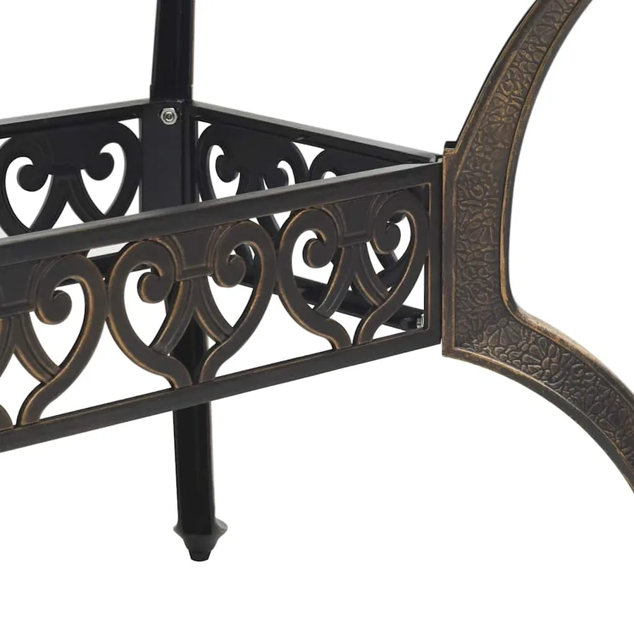 Ensemble manger de jardin 5 pcs bronze aluminium coulé - 5