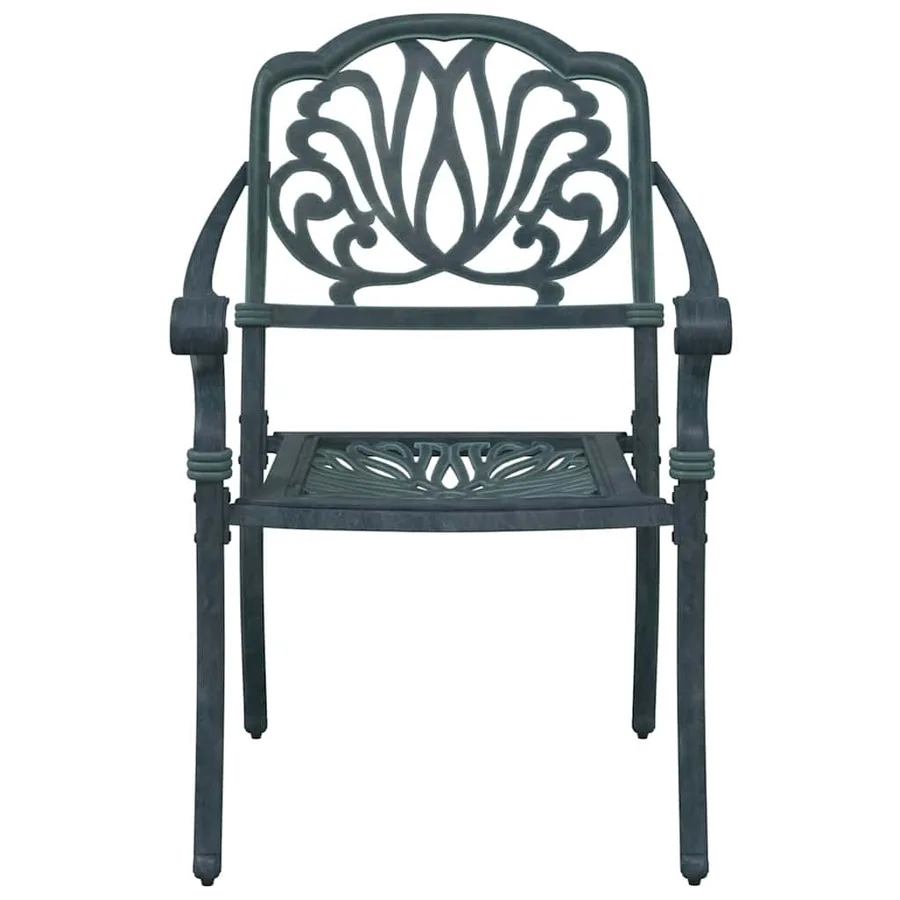 Ensemble à manger de jardin 5 pcs vert aluminium coulé - 8