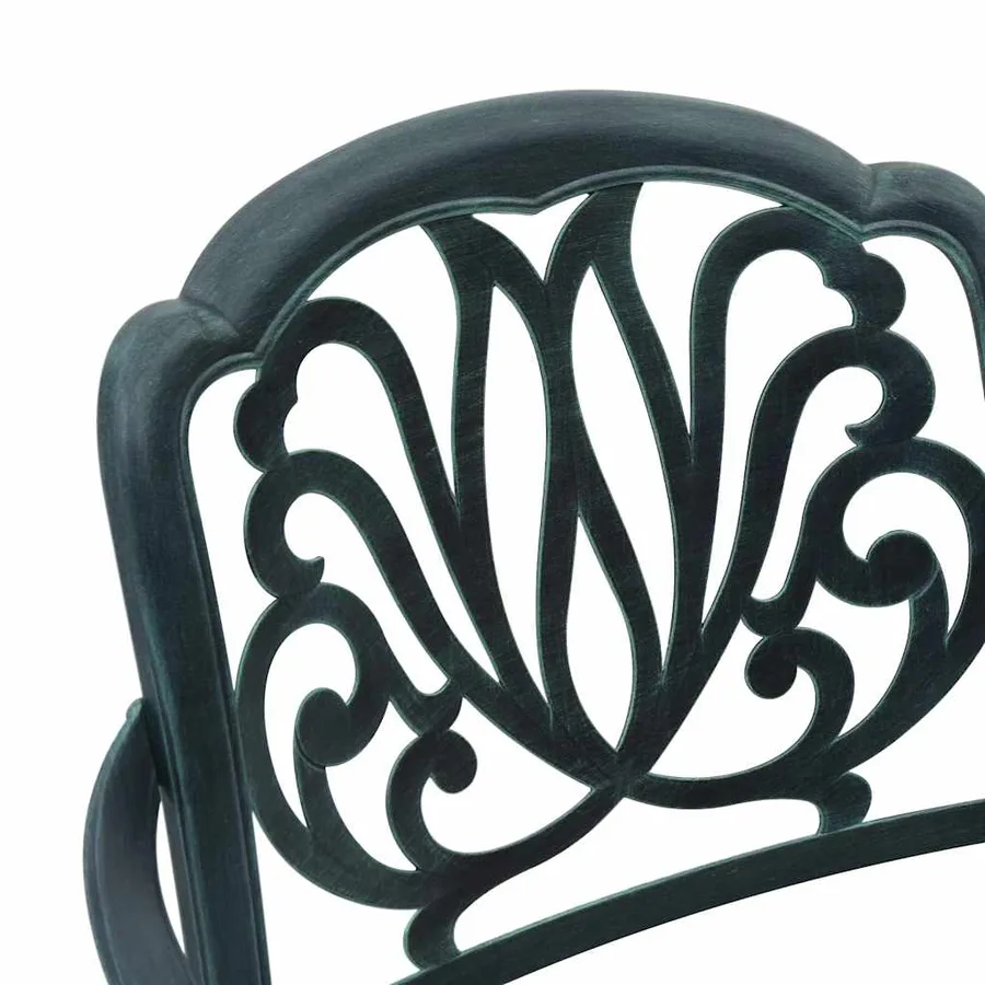 Ensemble à manger de jardin 5 pcs vert aluminium coulé - 9