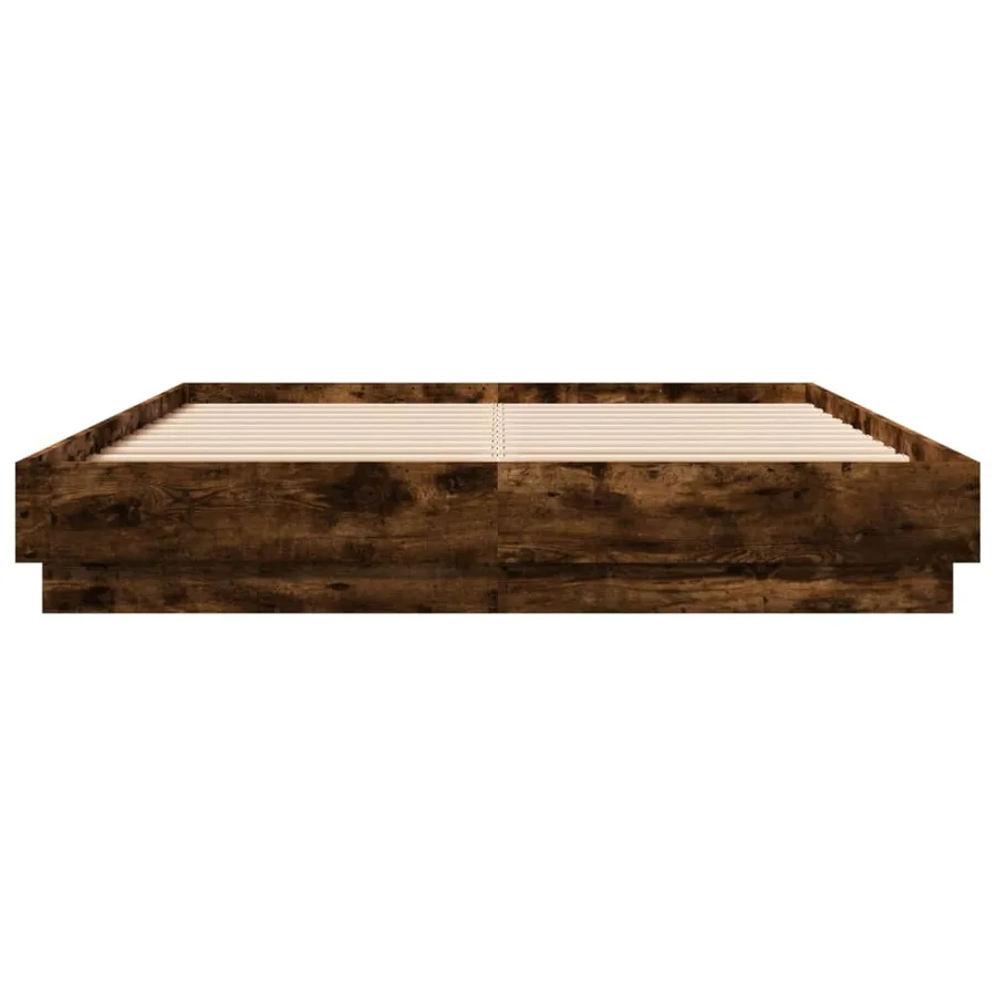 Cadre de lit sans matelas chêne fumé 120x200 cm - 4