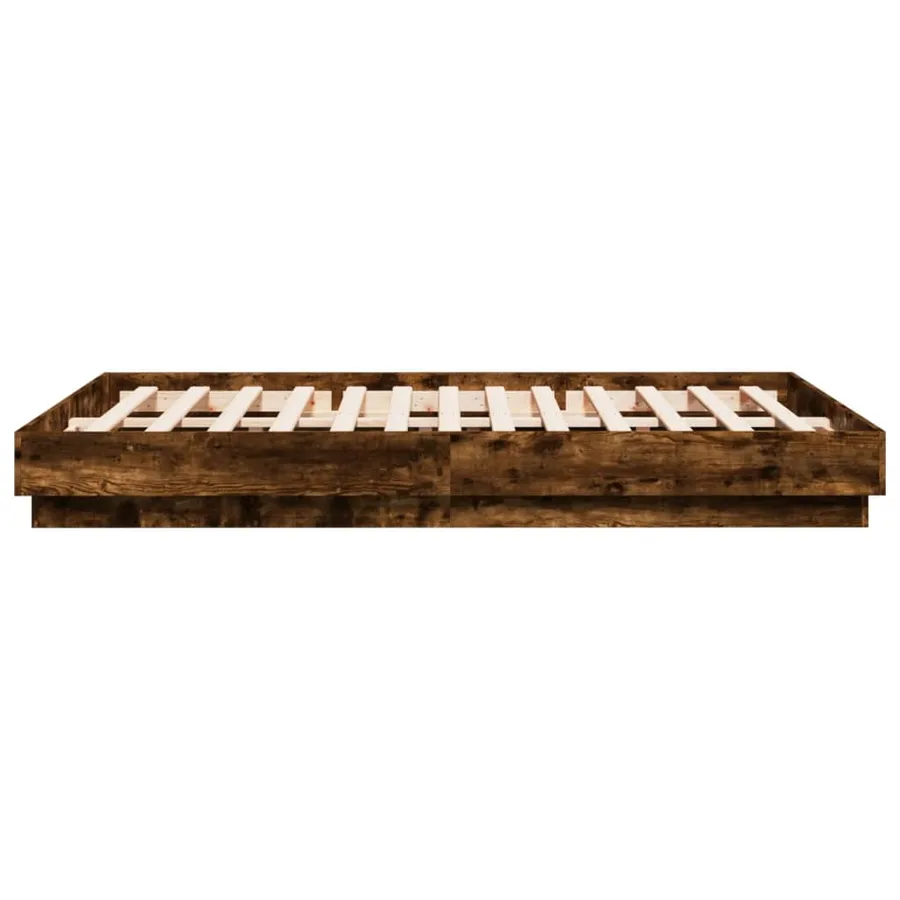 Cadre de lit sans matelas chêne fumé 120x200 cm - 5