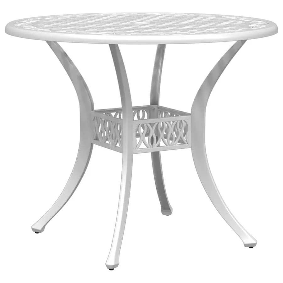 Ensemble à manger de jardin 5 pcs blanc aluminium coulé - 3