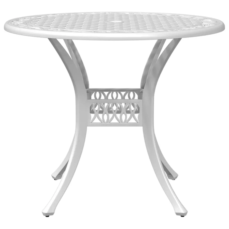 Ensemble à manger de jardin 5 pcs blanc aluminium coulé - 4