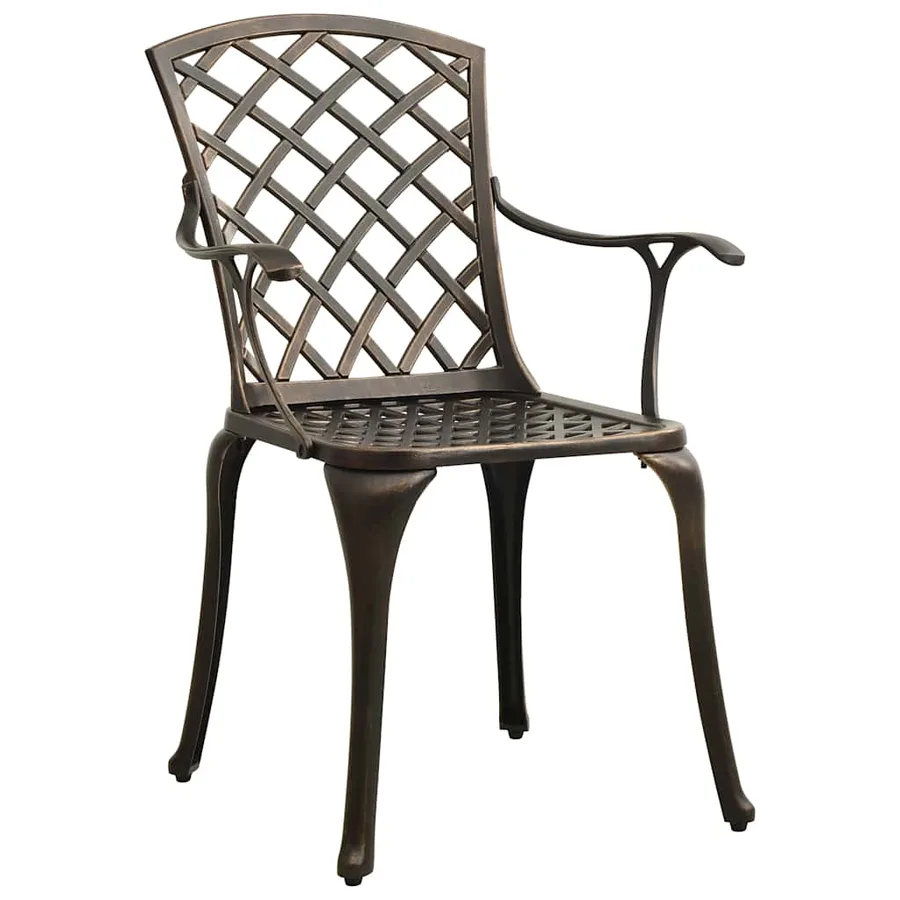 Ensemble manger de jardin 5 pcs bronze aluminium coulé - 7