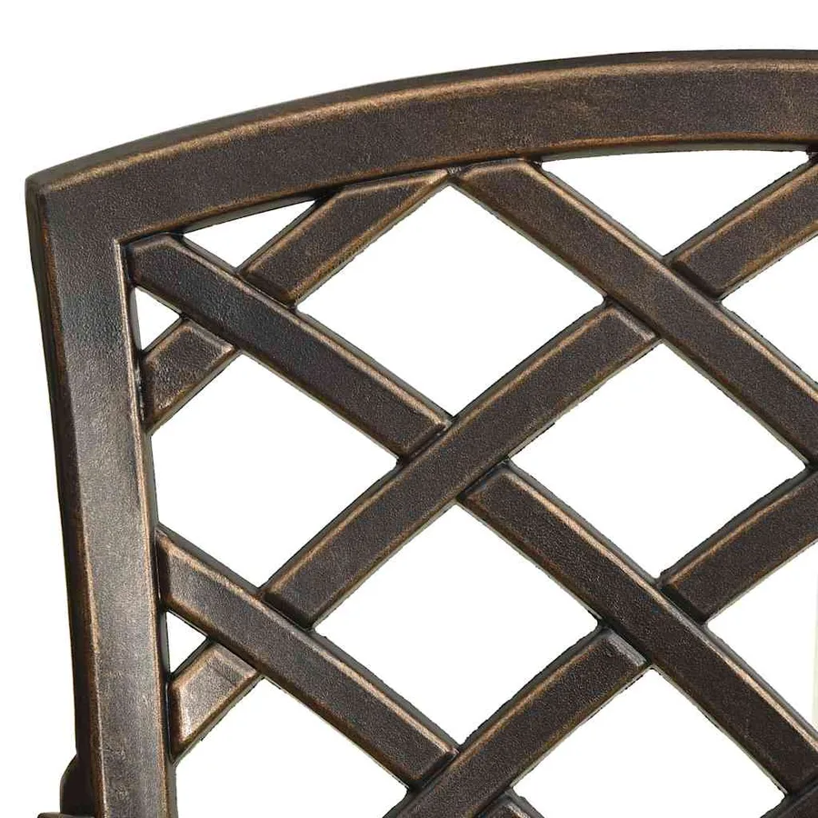 Ensemble manger de jardin 5 pcs bronze aluminium coulé - 9