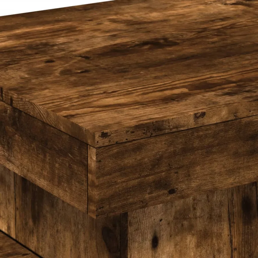 Table basse avec lumières LED chêne fumé 50x50x40 cm - 10