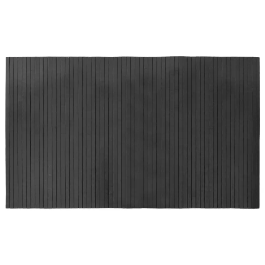 Tapis rectangulaire gris 60x100 cm bambou - 2