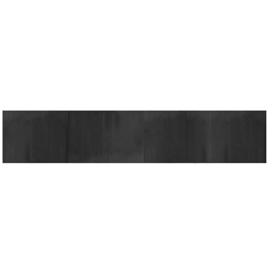 Tapis rectangulaire gris 80x400 cm bambou - 2
