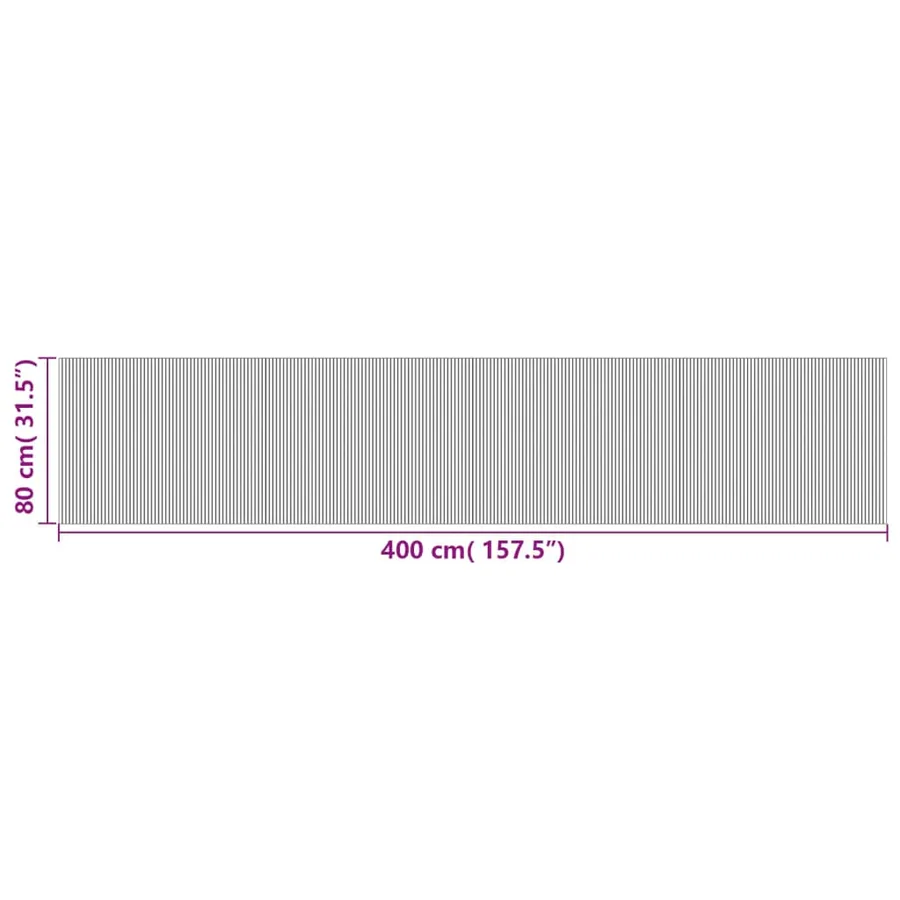 Tapis rectangulaire gris 80x400 cm bambou - 8