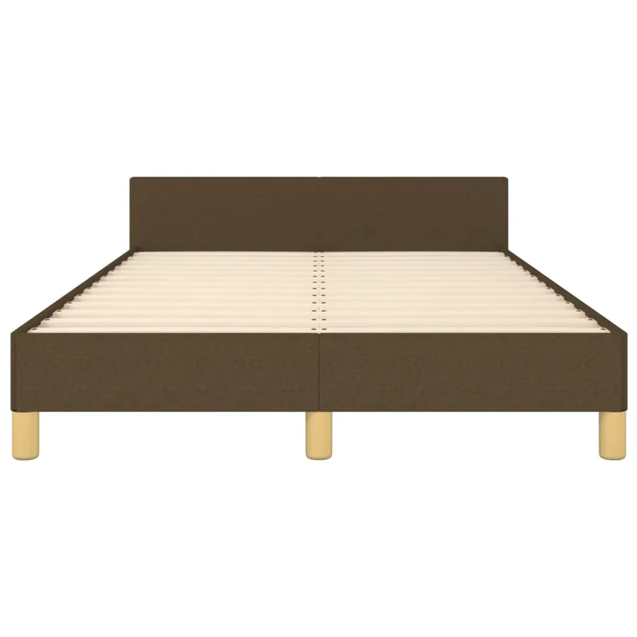 Cadre de lit sans matelas marron foncé 120x190 cm tissu - 6