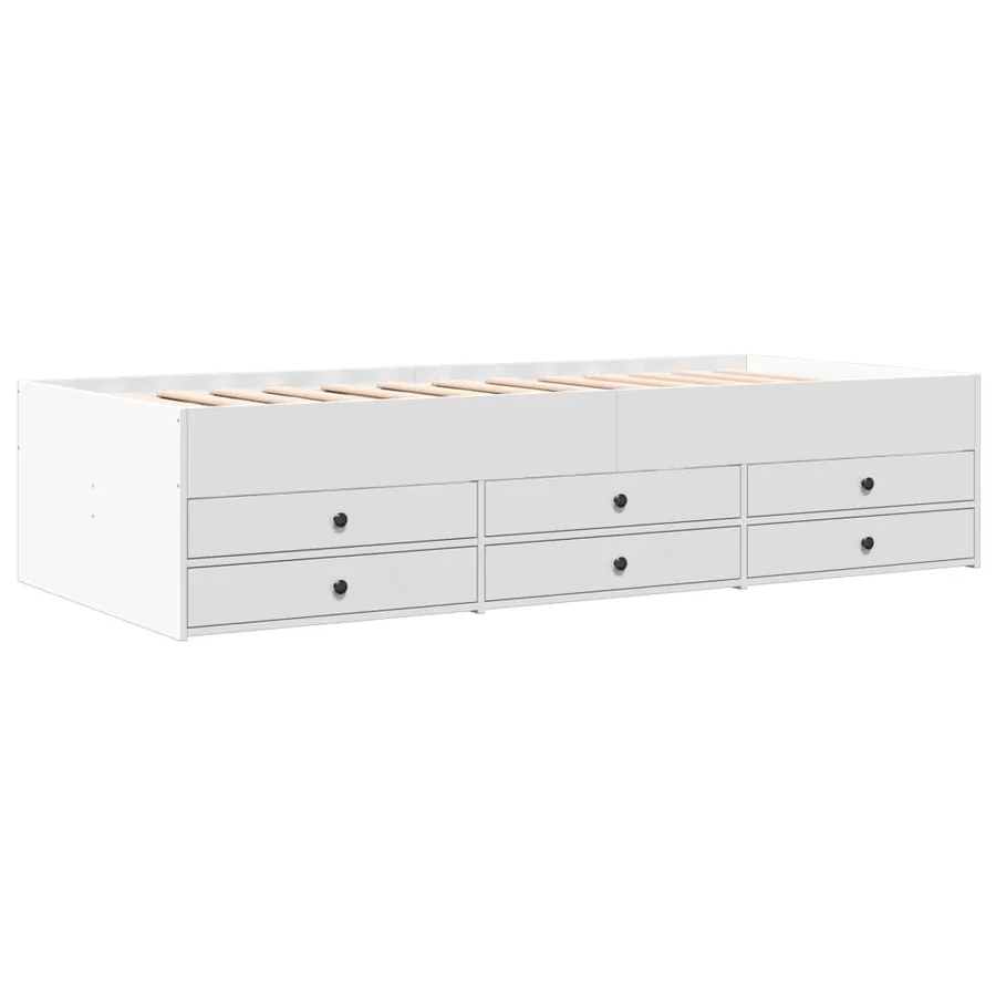 Lit de jour avec tiroirs sans matelas blanc 75x190 cm - 3