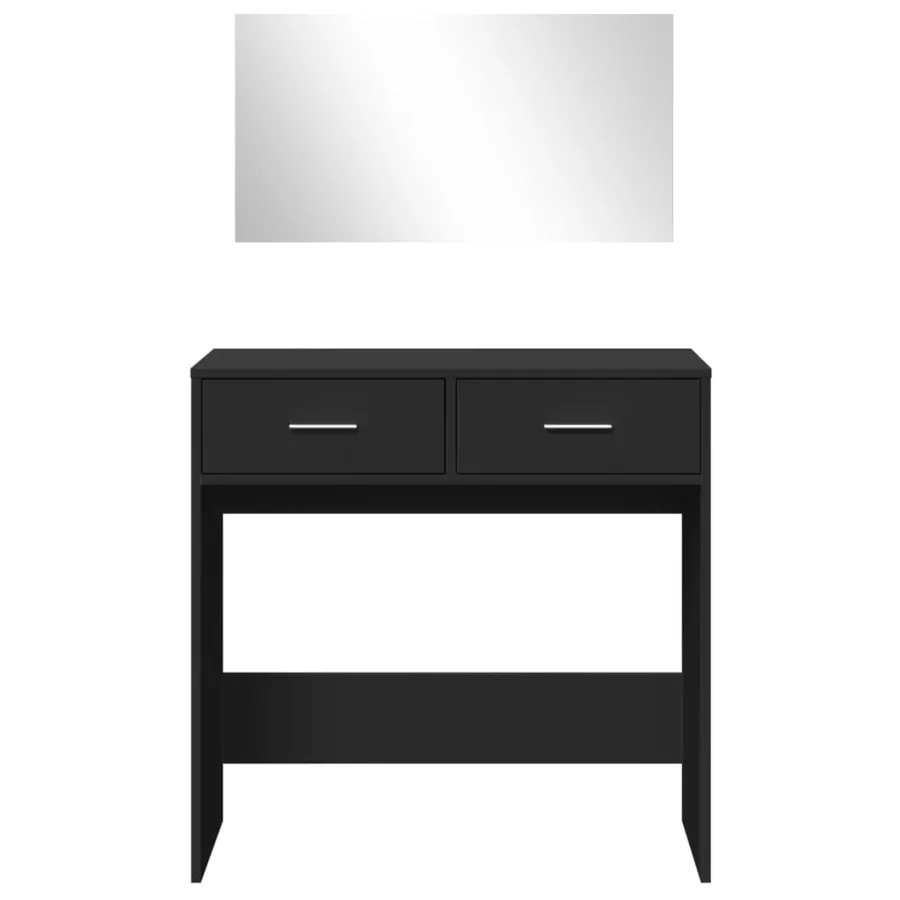 Coiffeuse avec miroir noir 80x39x80 cm - 5