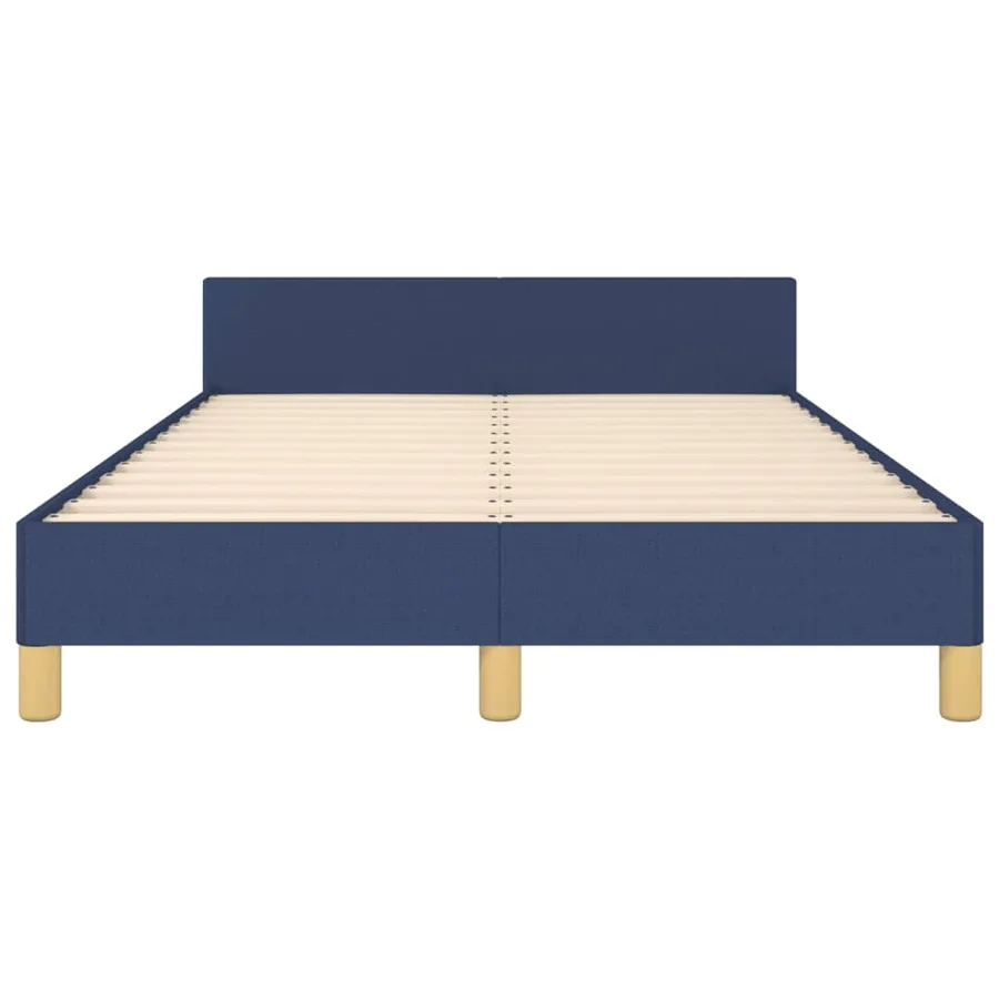 Cadre de lit sans matelas bleu 120x190 cm tissu - 6
