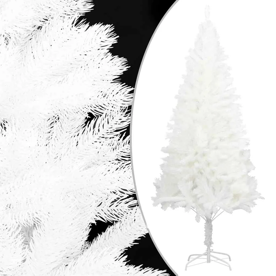 Arbre de Noël artificiel pré-éclairé et boules blanc 150 cm - 2
