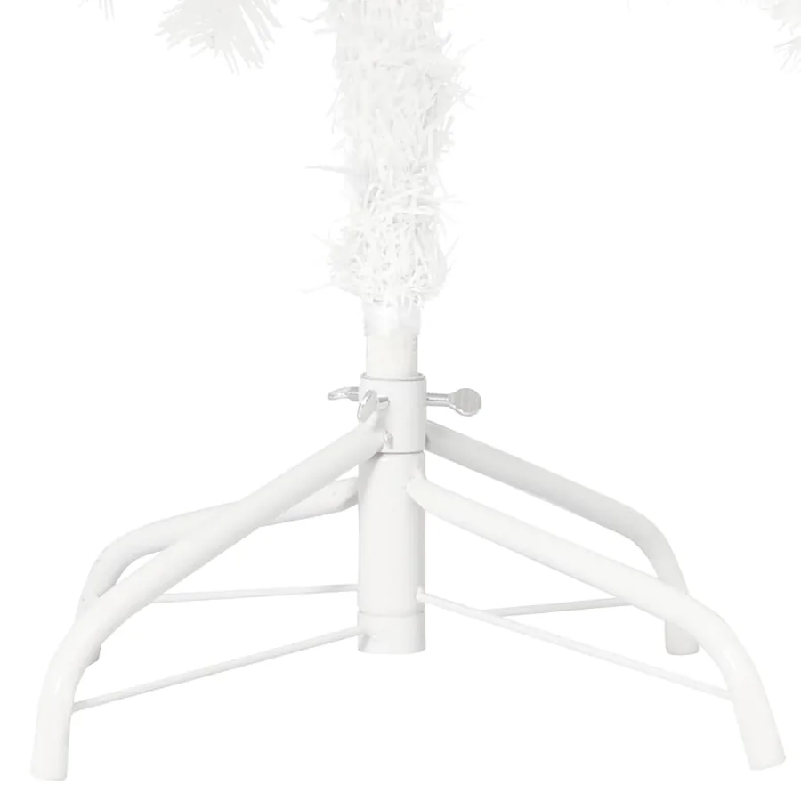 Arbre de Noël artificiel pré-éclairé et boules blanc 150 cm - 4