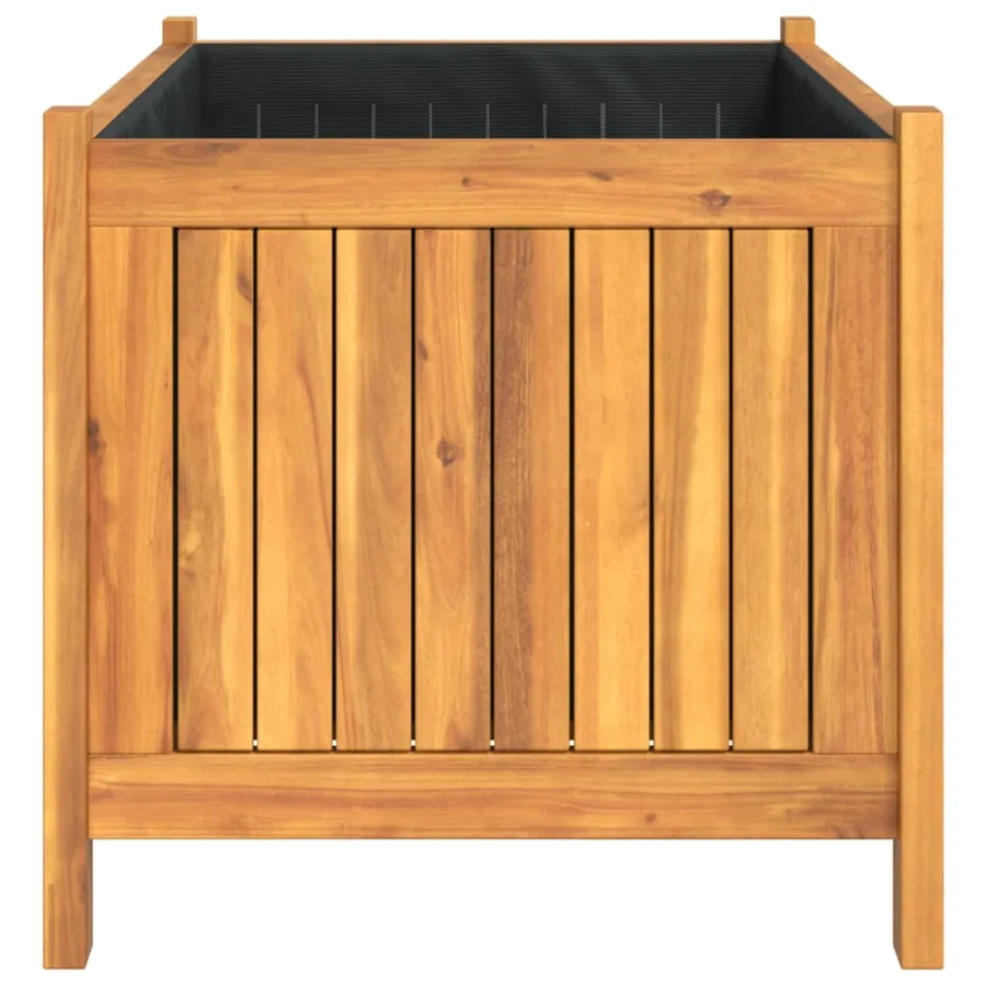 Jardinière avec doublure 80x42x40 cm bois massif d'acacia - 6