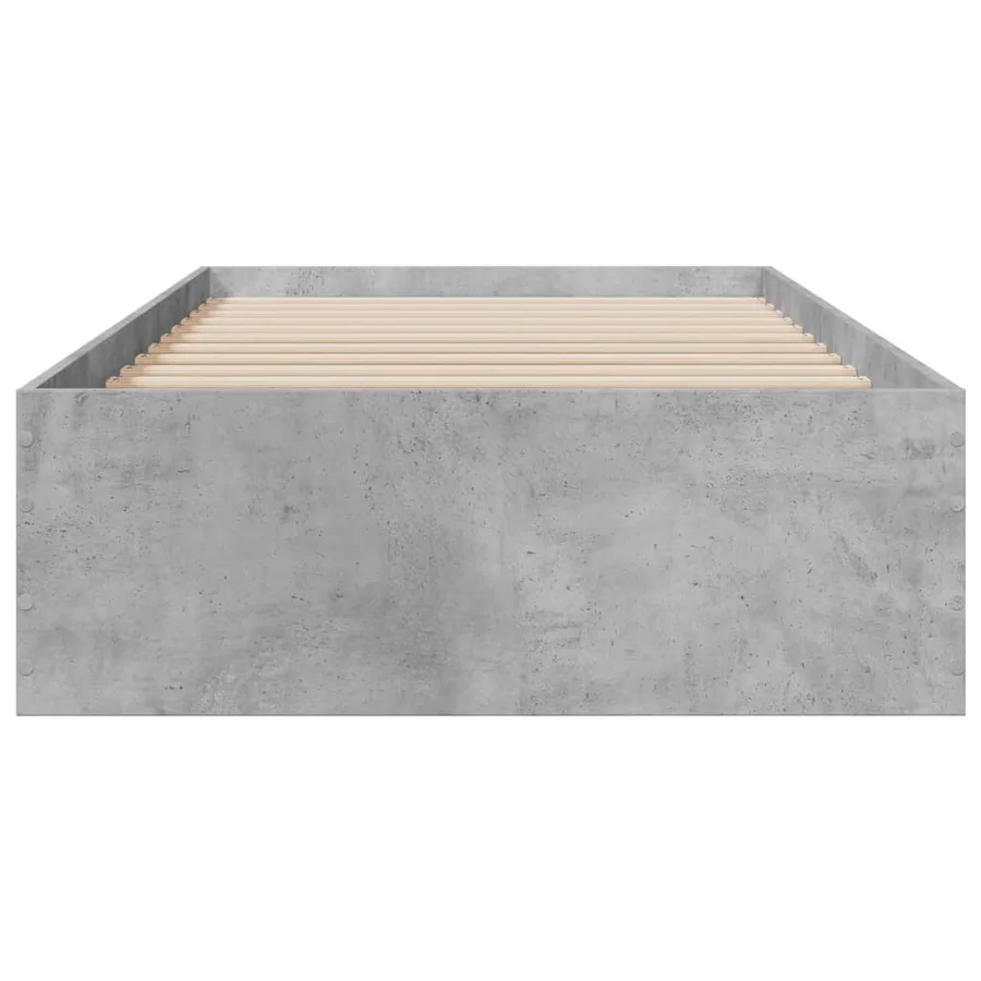 Cadre de lit avec tiroirs sans matelas gris béton 100x200 cm - 4