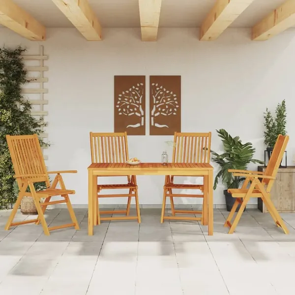 Ensemble à manger de jardin 5 pcs 140x80x74 cm Bois d'acacia solide