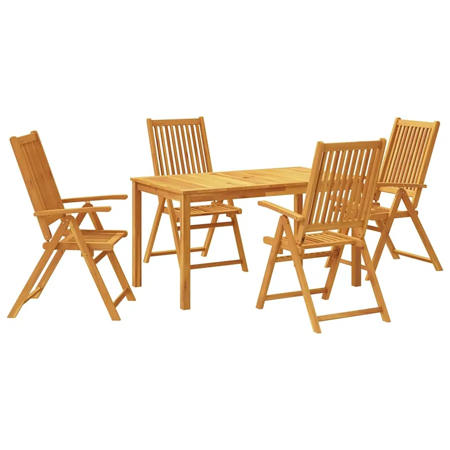 Ensemble à manger de jardin 5 pcs 140x80x74 cm Bois d'acacia solide - 2