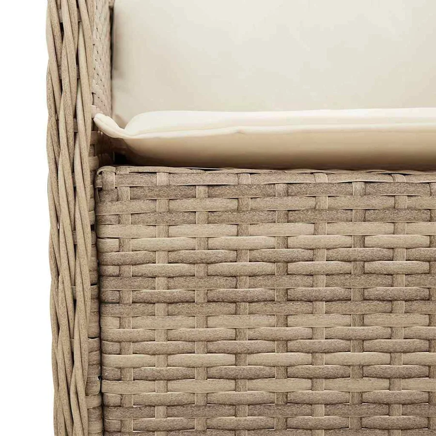 Ensemble à manger de jardin avec coussins 5pcs Beige poly rotin - 5