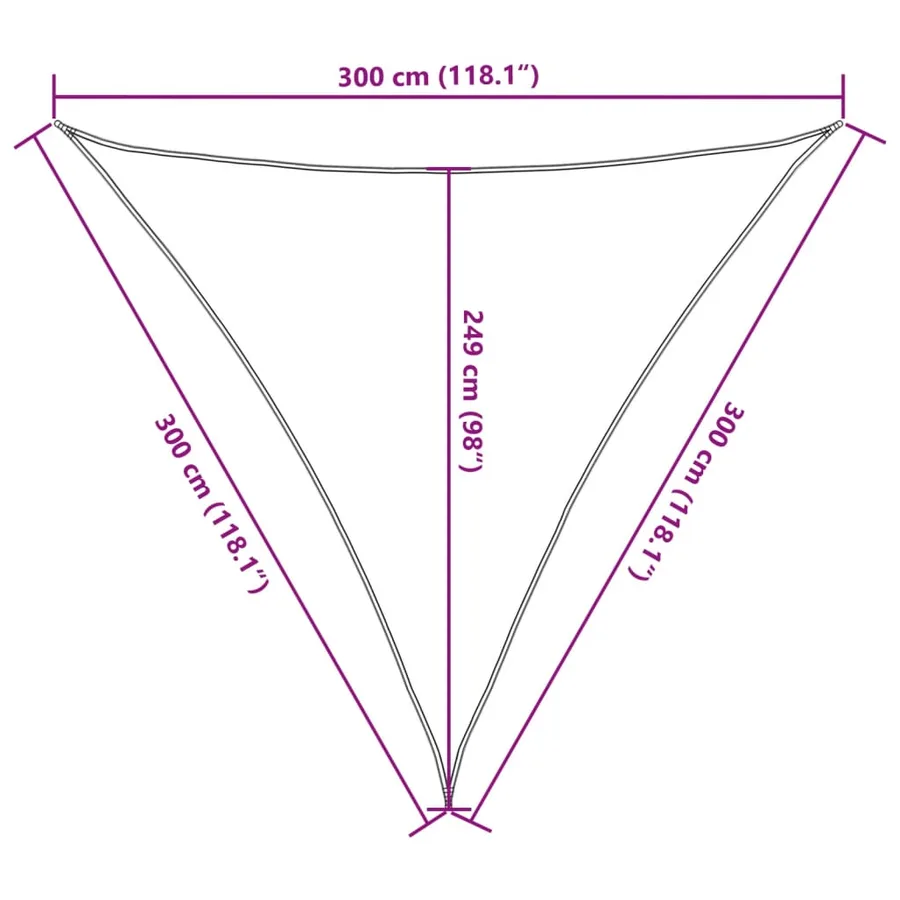 Voile d'ombrage sable 3x3x3 m 100 % polyester oxford - 10