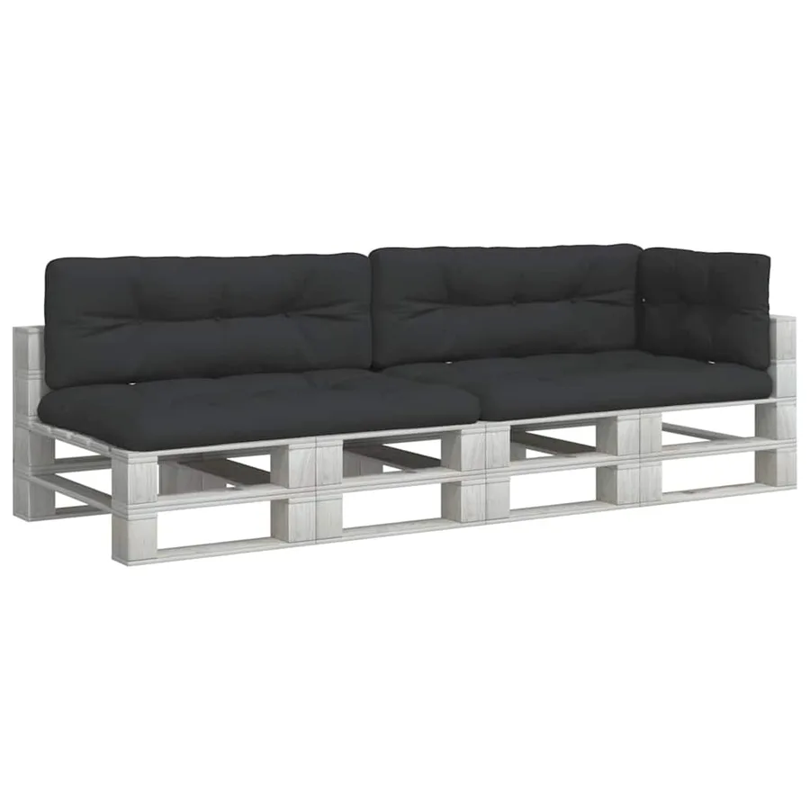 Coussins de palette lot de 5 noir tissu - 3