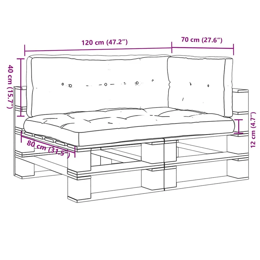 Coussins de palette lot de 3 noir tissu - 10