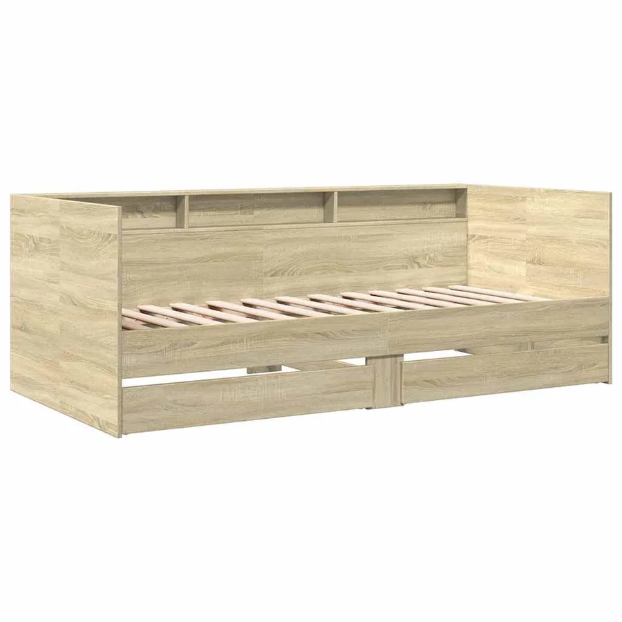 Lit de jour avec tiroirs sans matelas chêne sonoma 75x190 cm - 3