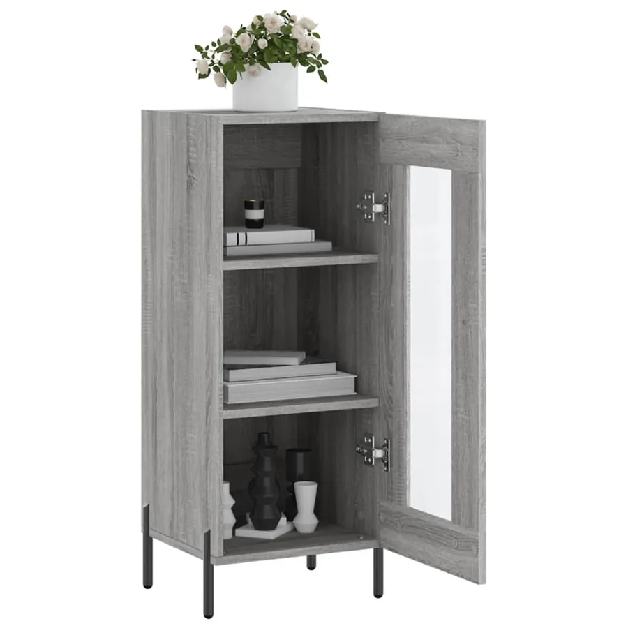Buffet Sonoma gris 34,5x34x90 cm Bois d'ingénierie - 4