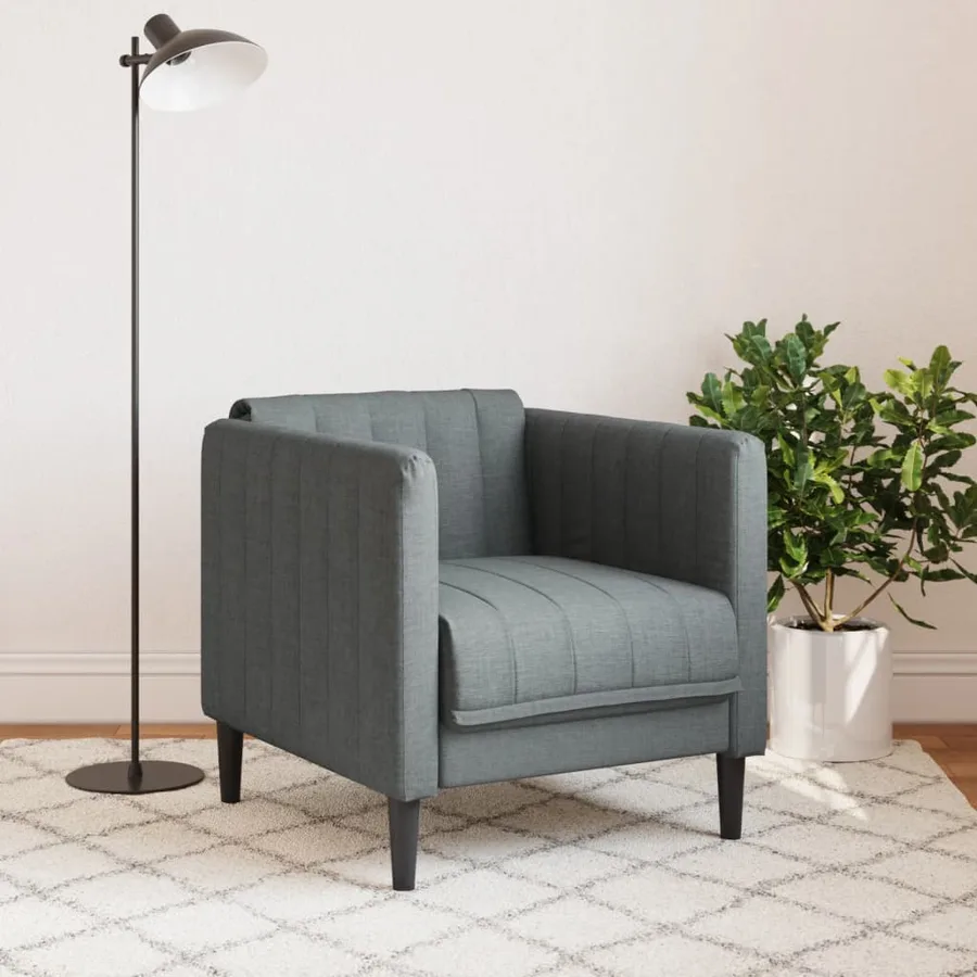 Fauteuil gris foncé tissu - 3