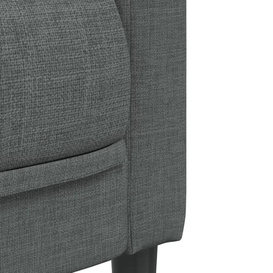 Fauteuil gris foncé tissu - 7