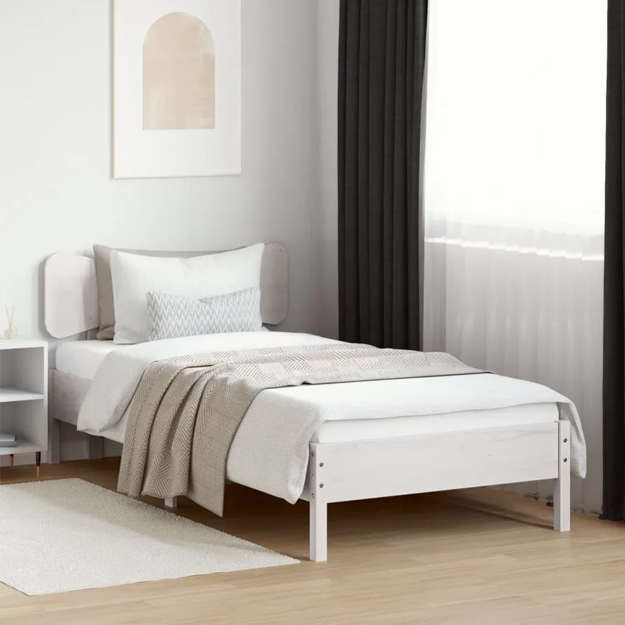 Tête de lit blanc 100 cm bois massif de pin - 3