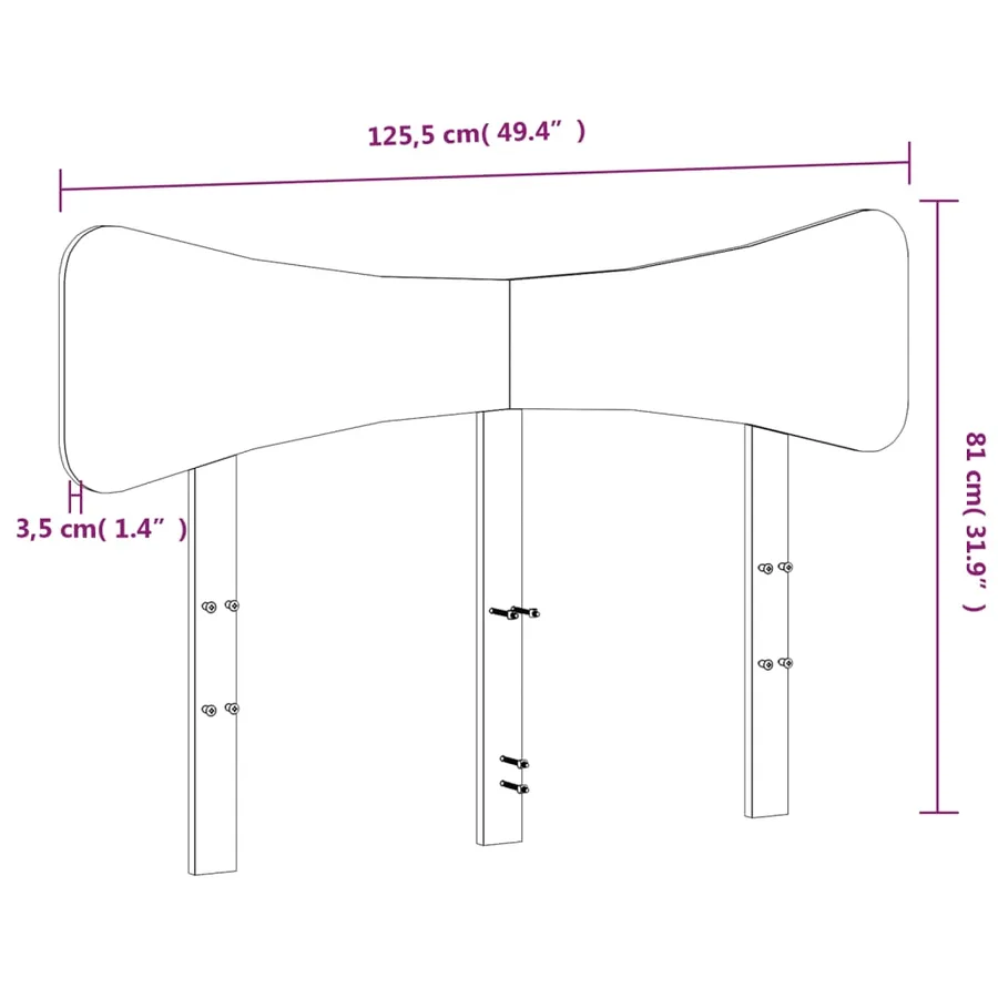 Tête de lit blanc 120 cm bois massif de pin - 9