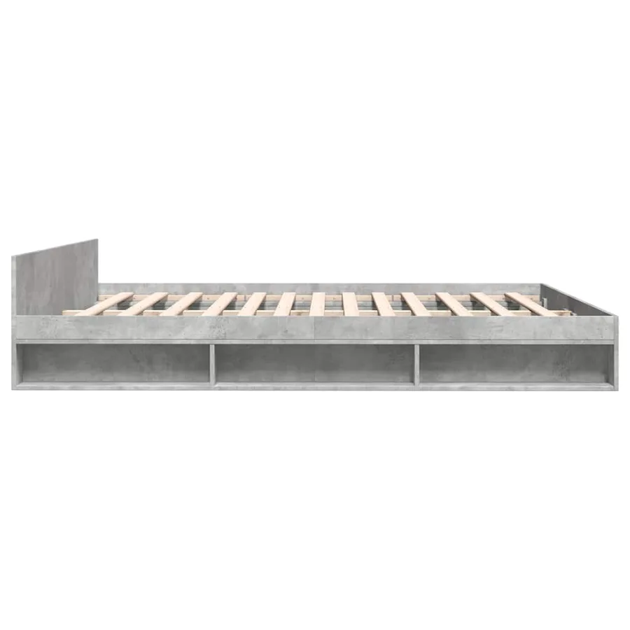 Cadre de lit avec tiroirs sans matelas gris béton 180x200 cm - 5