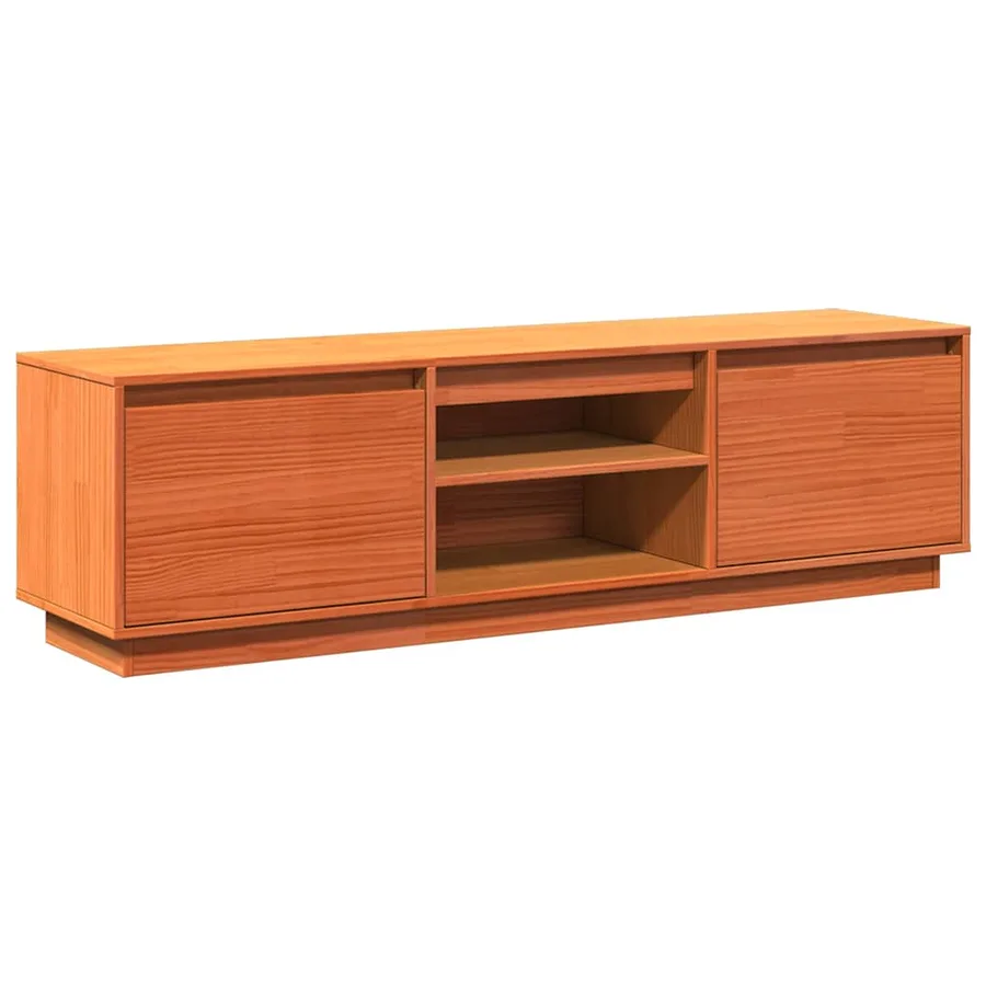 Meuble TV cire marron 140x35x40 cm bois pin massif - 2