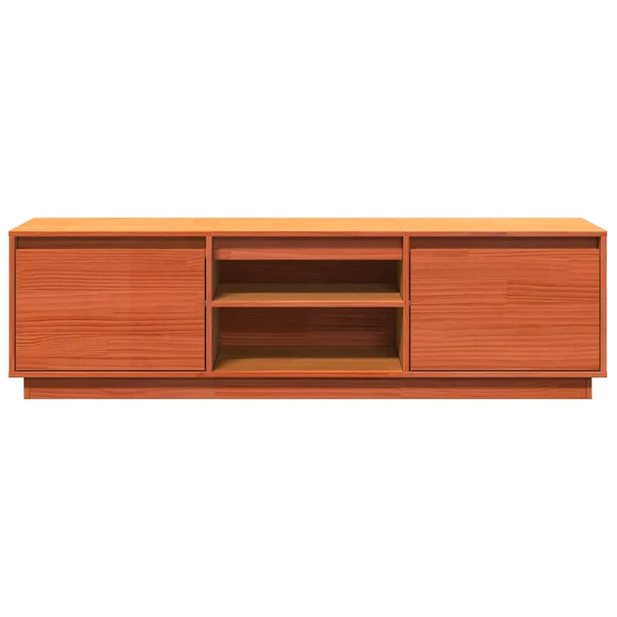 Meuble TV cire marron 140x35x40 cm bois pin massif - 6