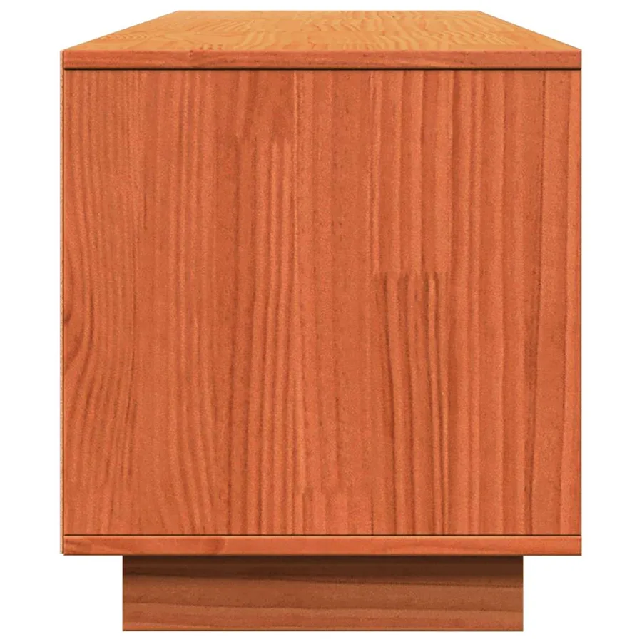Meuble TV cire marron 140x35x40 cm bois pin massif - 7
