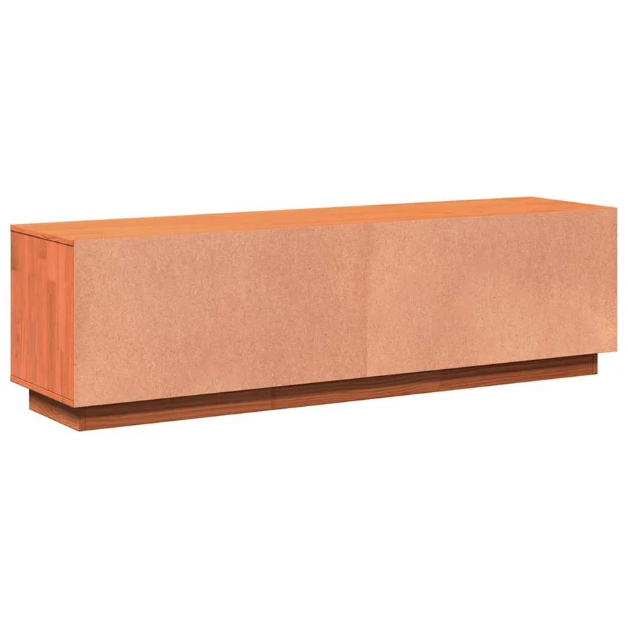 Meuble TV cire marron 140x35x40 cm bois pin massif - 8