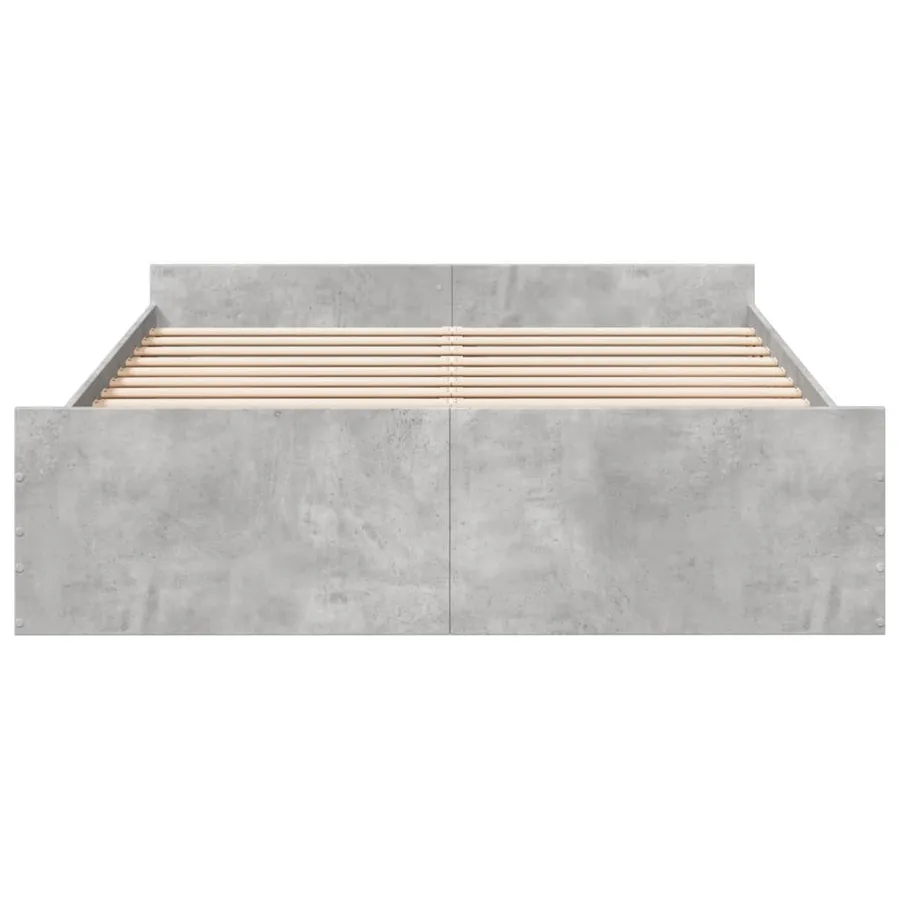 Cadre de lit avec tiroirs sans matelas gris béton 150x200 cm - 4