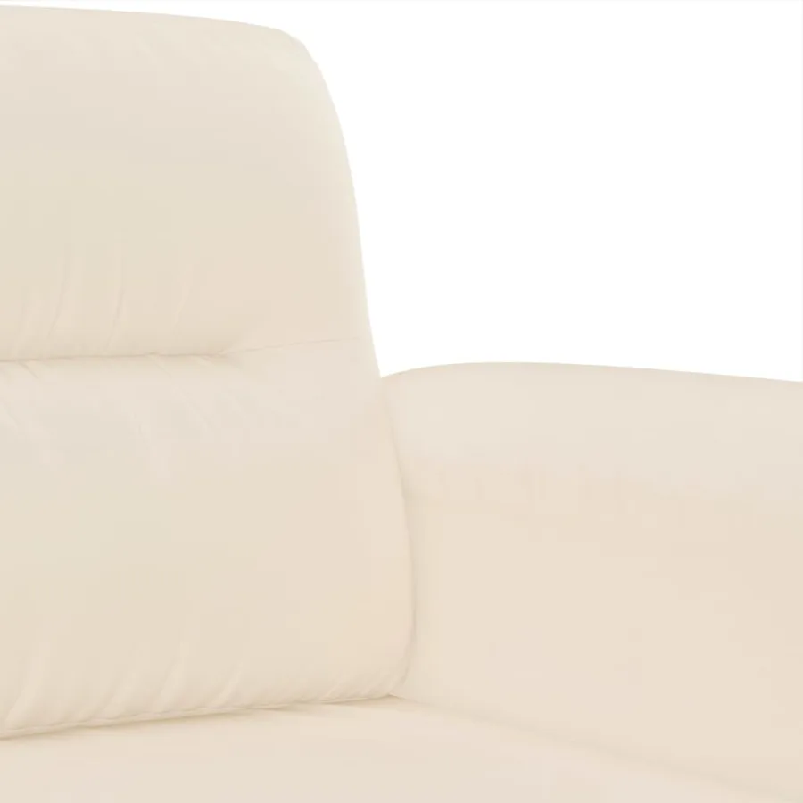 Ensemble de canapés 2 pcs avec coussins Beige Tissu microfibre - 6