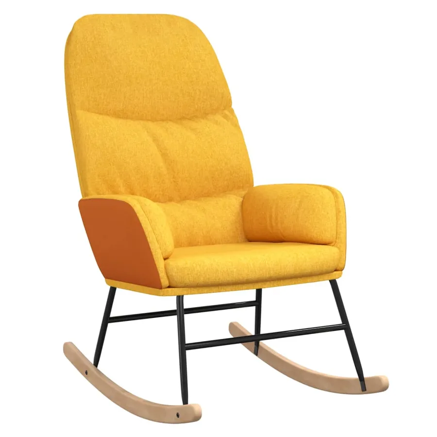Chaise à bascule Jaune moutarde Tissu - 2