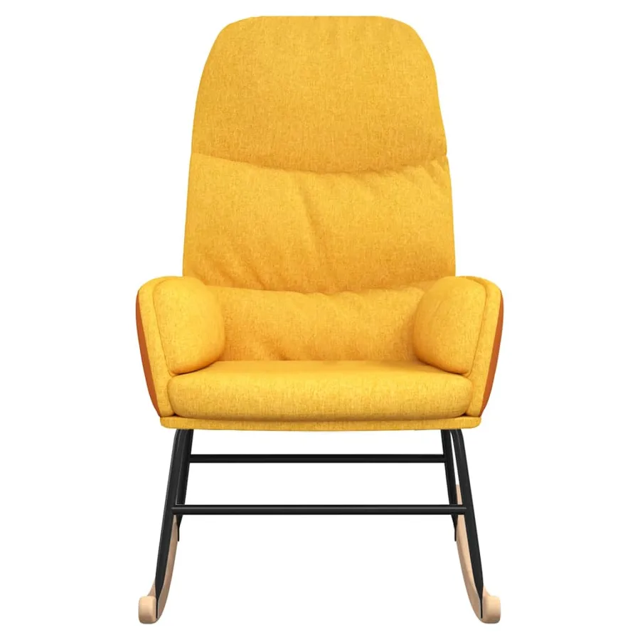 Chaise à bascule Jaune moutarde Tissu - 3