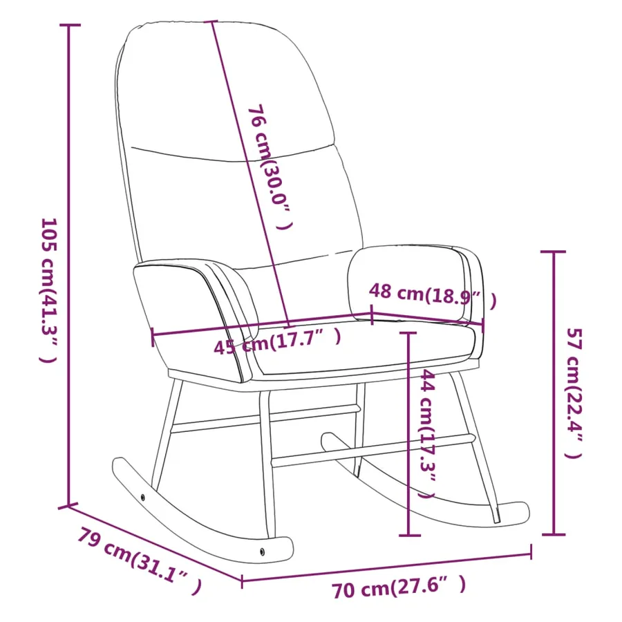 Chaise à bascule Jaune moutarde Tissu - 9