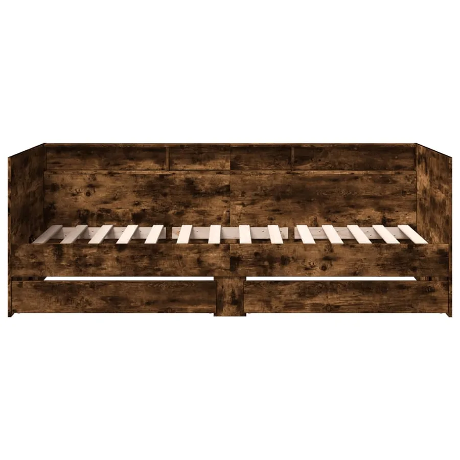 Lit de jour avec tiroirs sans matelas chêne fumé 100x200 cm - 4