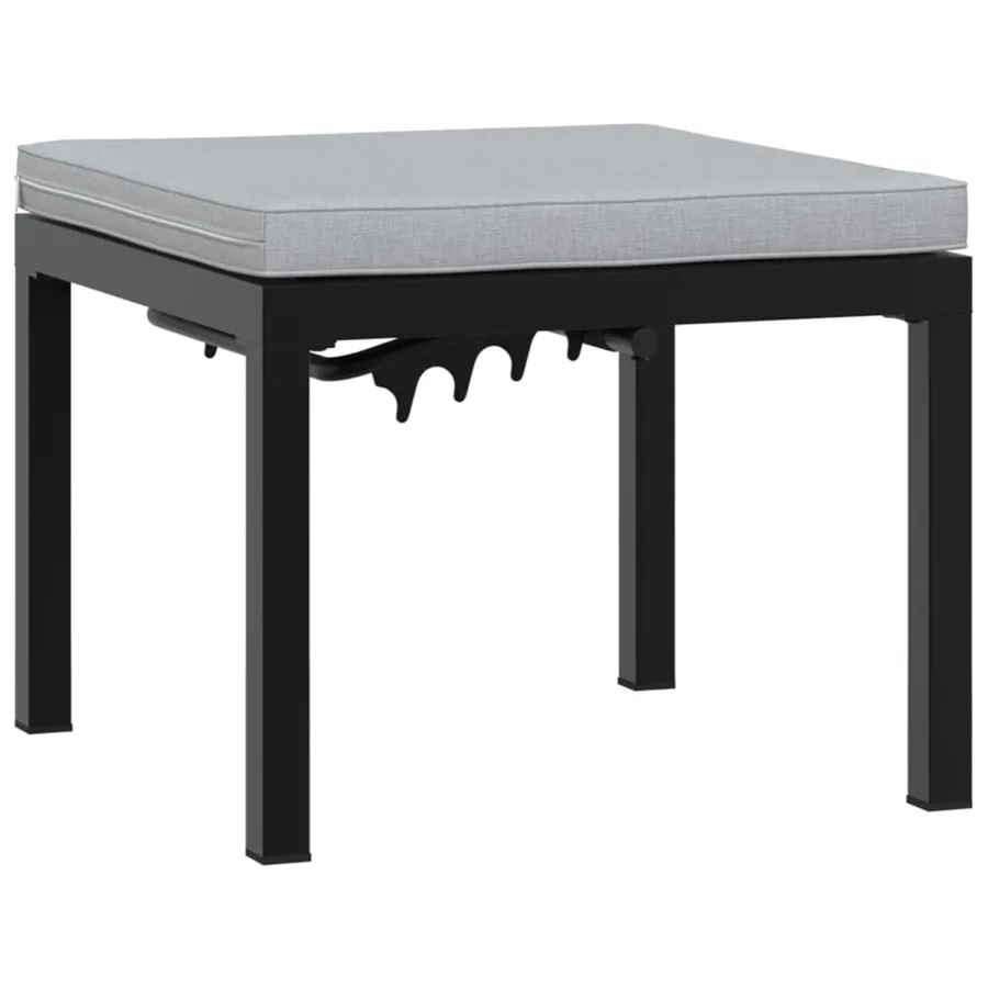 Salon de jardin avec coussins 4 pcs noir acier enduit de poudre - 4