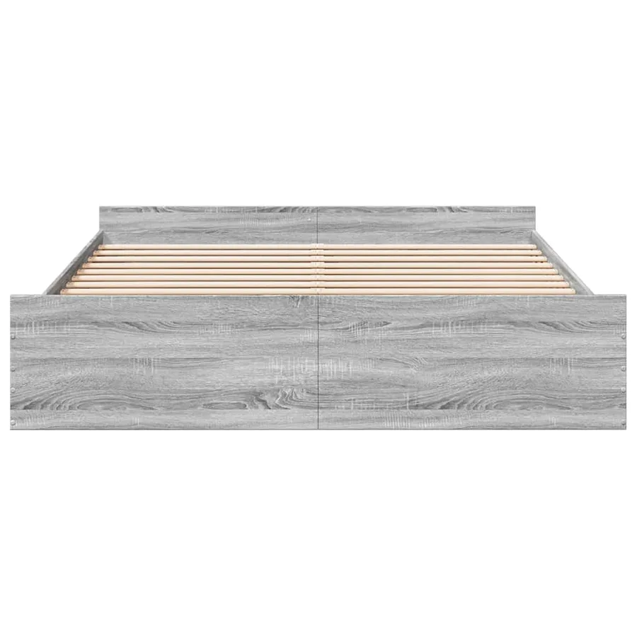 Cadre de lit avec tiroirs sans matelas sonoma gris 180x200 cm - 4